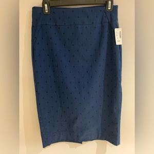 RW&CO Pull On Pencil Skirt Blue Polka Dot Size M